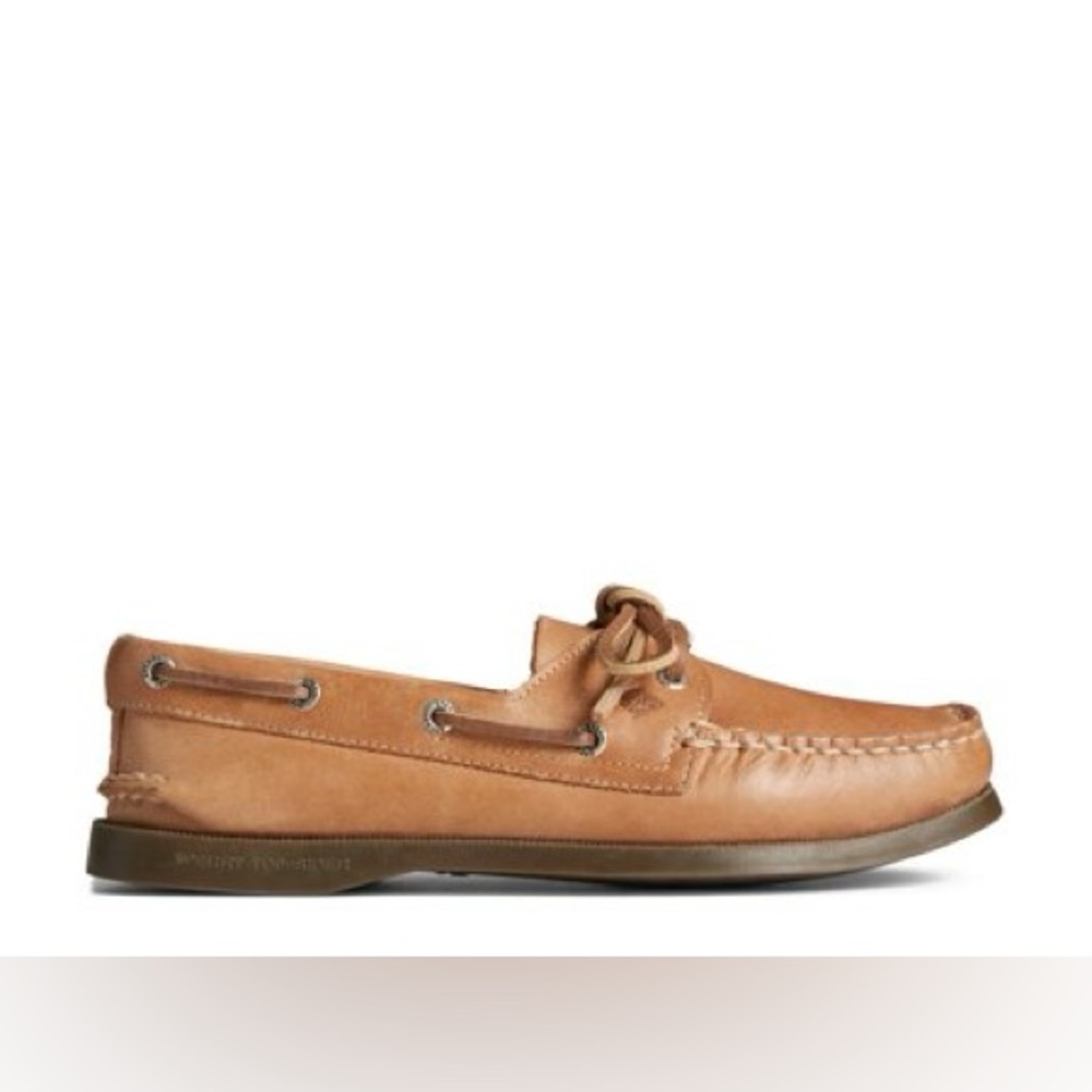 Sperry Tan Leather Boat Shoe Flats - Picture 2 of 10